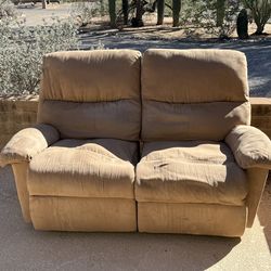 Reclining Microsuede Couch / Loveseat