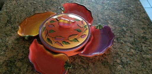 Chip n salsa plate set