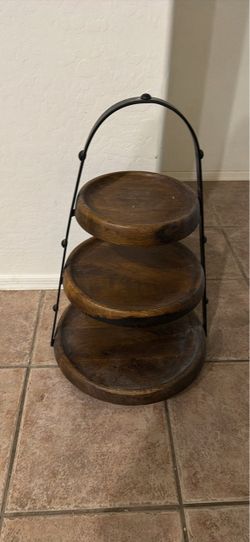 Large 3 tier real wood