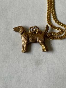 24 KT Gold Dog Charm Necklace