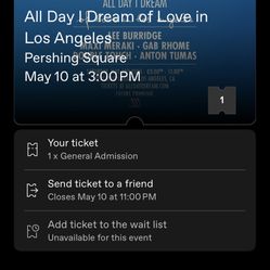 All Day I Dream Los Angeles Dice Show Tickets