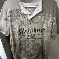 Vintage Style Graphic Tee – light gray– Size L