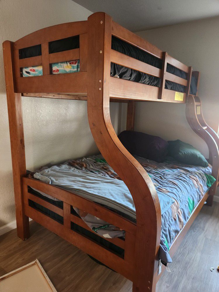 All Wood Bunk Bed Full Lower Bunk