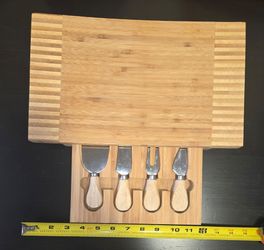 Bamboo Charcuterie  Board and Knife Set