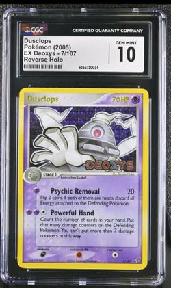 2005 Pokémon Dusclops 7/107 EX Deoxys Reverse Holo Stamped CGC 10 Gem Mint Pop 5