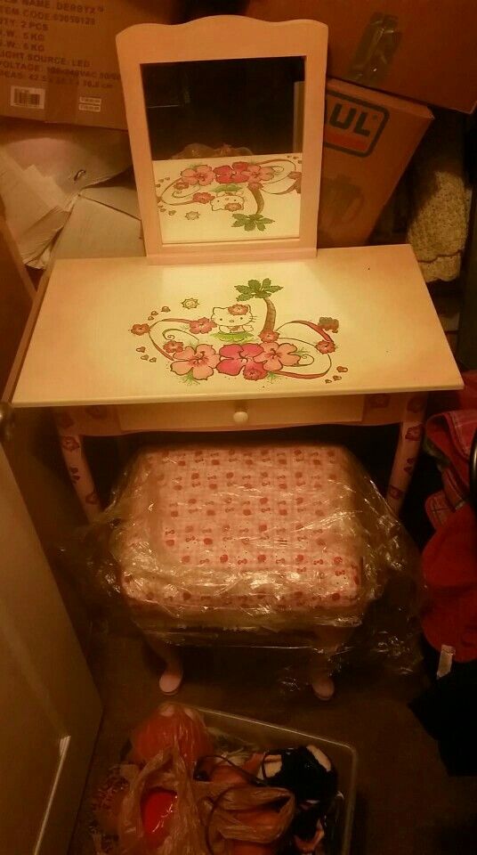 Child S Vanity Mirror And Stool Hello Kitty For In Mint Hill Nc Offerup Vanity Mirror And Stool Hello Kitty, Hello Kitty Vanity Mirror With Stool