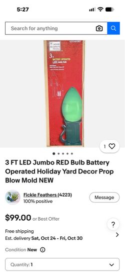Home Accents Holiday 3 FT LED Jumbo Bulb