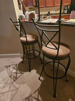2 Barstools, counter height, swivel seats