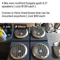 4 Rockford Fosgate 6.5" Bullet Speakers