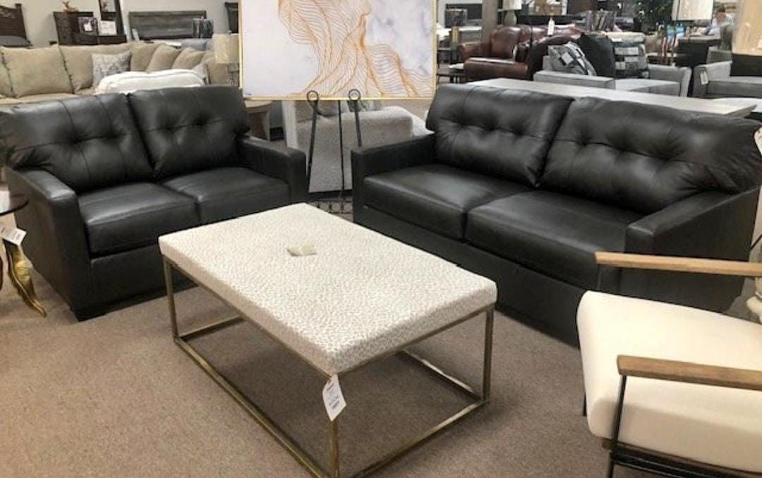 Belziani Leather Living Room Set Sofa and Loveseat