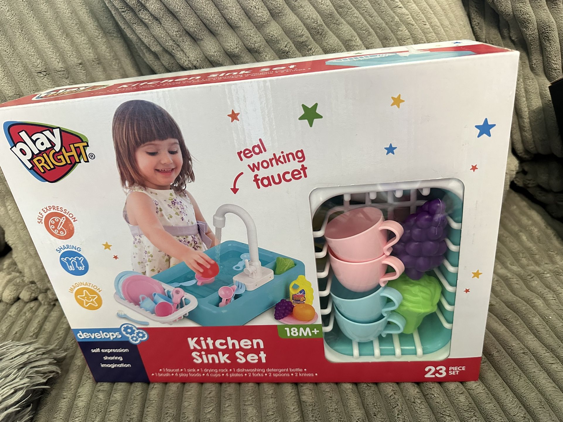 Kitchen Sink Toy Set - Real Working Sink NEW