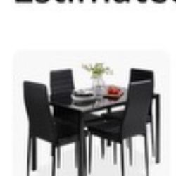 Black Four Seat Table 