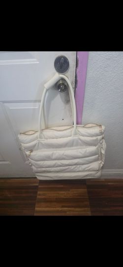 White Quilted Puffer Tote Bag
