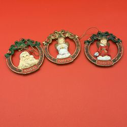 Vintage Noel Angels Christmas Wreaths Tree Ornaments (3) 