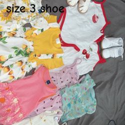 Baby girl clothes bundle (3–24 months + shoes)