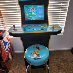 Classic Simpsons Arcade 1up W/stool!