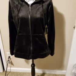 Time and Tru Velour Hoodie Jacket Size Medium 
