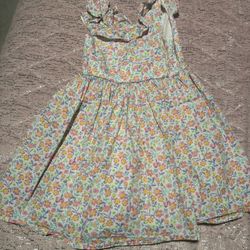 Girls Size 7 Tommy Bahama Floral Scooped Back Cotton Sleeveless Dress 