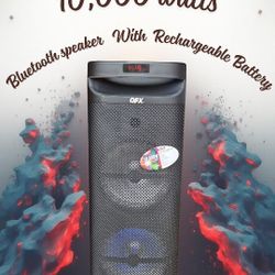 10,000 watts PMPO bluetooth speaker with rechargeable battery