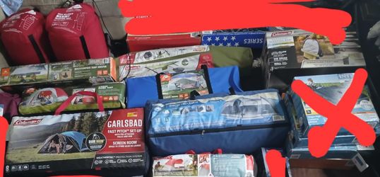 BRAND NEW CAMPING TENTS ,EQUIPMENT, MISC ITEMS NEW NEW NEW 