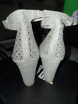Silver Rhinestone Heels Size 10 