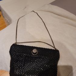 Vintage Bag Black Metal Mesh Evening Everyday Handbag Purse Classy Mcm