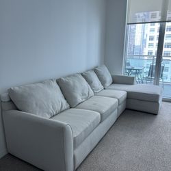 Asheville Light Taupe Fabric Small Right Chaise Sectional Sofa