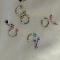 NWOT 10 Stainless Steel Body Jewelry Lip Rings 