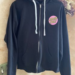 Santa Cruz Sweatshirt Classic Dot Zip-Up Skate Sweatshirt Black