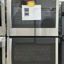 GE Profile 30 inch Double Electric Wall Oven w/Right-Hand Side-Swing Doors & Convection