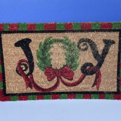 Christmas Coir Joy Doormat / Non-Slip 18” x  30”