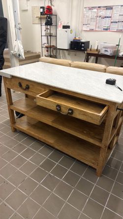 Cabinet with marble top