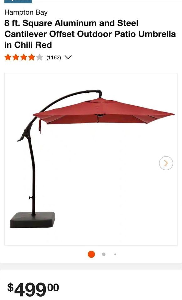 hampton bay 8 ft square aluminum cantilever offset patio umbrella PURPLE LEAF With Base White Umbrella Outdoor Umbrella Windproof with 360° Rotation for Garden Deck Pool, Beige : Patio, Lawn & Garden Hampton Bay 8 ft. Square