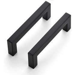 Ravente 30 Pack 4 Inch Kitchen Square Cabinet Handles Matte Black Pulls Black Drawer Pulls Kitchen Cabinet Hardware for Cupboard Drawer Handles in its