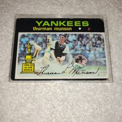 Vintage Old 1971 Thurman Munson Rookie Baseball Card - Topps #5