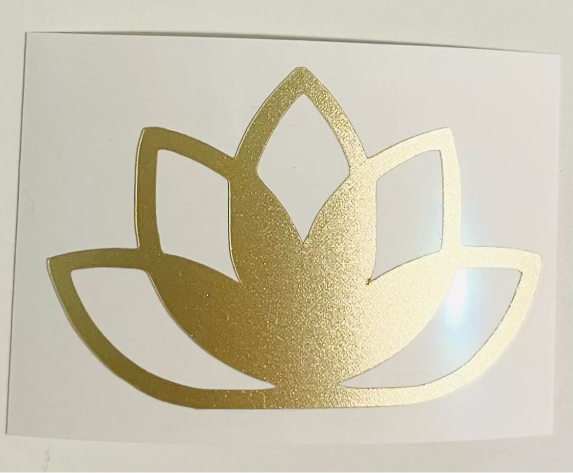 Lotus Decal Sticker in Gold, 2”x1.5”, NEW!