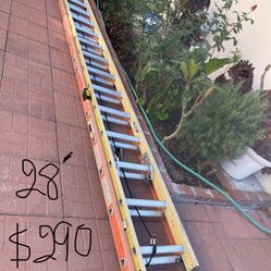 Excellent Condition, 28 And 24 Fiberglass Ladders