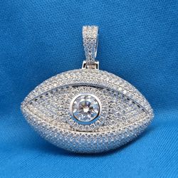 Moissanite 8.674 Solitaire Evil eye Pendant