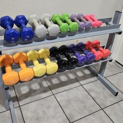 Dumbbell Set - Therapy Weights 1-10 & Stand
