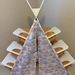 Kidkraft wood book nook tent with 6 shelves