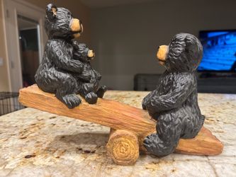 Bear teeter totter porcelain303 decoration