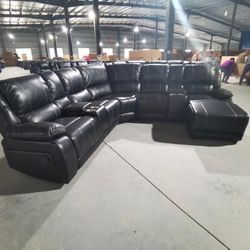 Brand New Recliner Sectional In Black In Stock Fast Delivery Or Pick Up 