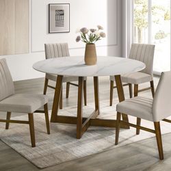 ENZO20  Dining Table + 4 Chair Set - Both Color In Stock