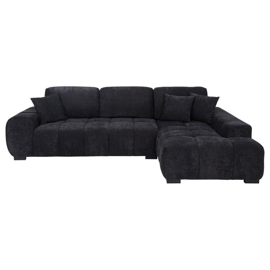 New Octavia Upholstered Sectional Sofa Black