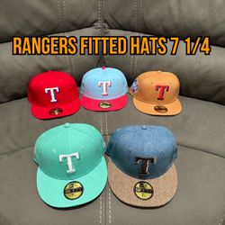 MLB New Era Texas Rangers 59fifty Fitted Hats Size 7 1/4
