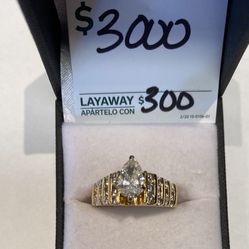 14k Gold 1 Karat Diamond Ring