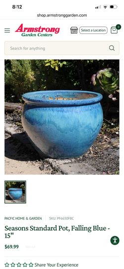 Seasons Standard Pot, Falling Blue - 9” height  and 12” wide