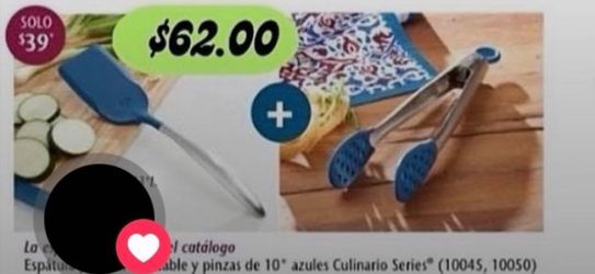 Pinzas y espatula azules