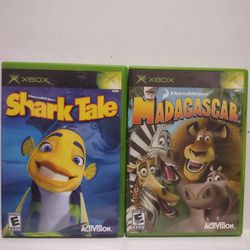 Shark TALE AND Madagascar Original XBOX 2 GAMES ONE PRICE 