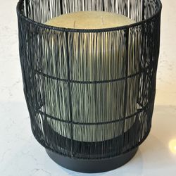 World Market Modern Indoor/Outdoor Black Metal Candle Holder - New!